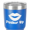 Lips (Pucker Up) 30 oz Stainless Steel Ringneck Tumbler - Blue - Close Up
