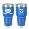 Lips (Pucker Up) 30 oz Stainless Steel Ringneck Tumbler - Blue - Double Sided - Front & Back