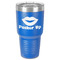 Lips (Pucker Up) 30 oz Stainless Steel Ringneck Tumbler - Blue - Front