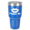 Lips (Pucker Up) 30 oz Stainless Steel Tumbler - Royal Blue - Single-Sided