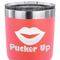 Lips (Pucker Up) 30 oz Stainless Steel Ringneck Tumbler - Coral - CLOSE UP