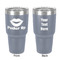 Lips (Pucker Up) 30 oz Stainless Steel Ringneck Tumbler - Grey - Double Sided - Front & Back