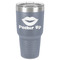 Lips (Pucker Up) 30 oz Stainless Steel Ringneck Tumbler - Grey - Front