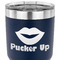 Lips (Pucker Up) 30 oz Stainless Steel Ringneck Tumbler - Navy - CLOSE UP