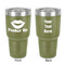 Lips (Pucker Up) 30 oz Stainless Steel Ringneck Tumbler - Olive - Double Sided - Front & Back