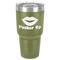 Lips (Pucker Up) 30 oz Stainless Steel Ringneck Tumbler - Olive - Front