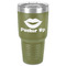 Lips (Pucker Up) 30 oz Stainless Steel Tumbler - Olive - Single-Sided