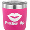 Lips (Pucker Up) 30 oz Stainless Steel Ringneck Tumbler - Pink - CLOSE UP