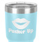 Lips (Pucker Up) 30 oz Stainless Steel Ringneck Tumbler - Teal - Close Up