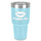 Lips (Pucker Up) 30 oz Stainless Steel Ringneck Tumbler - Teal - Front