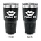 Lips (Pucker Up) 30 oz Stainless Steel Ringneck Tumblers - Black - Double Sided - APPROVAL