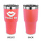 Lips (Pucker Up) 30 oz Stainless Steel Ringneck Tumblers - Coral - Single Sided - APPROVAL
