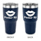 Lips (Pucker Up) 30 oz Stainless Steel Tumbler - Navy - Double Sided