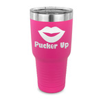 Lips (Pucker Up) 30 oz Stainless Steel Tumbler - Pink - Single Sided