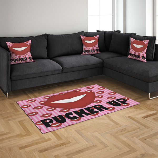 Lips (Pucker Up) 4'x6' Indoor Area Rugs - IN CONTEXT