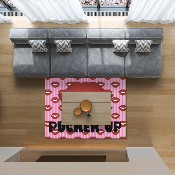 Lips (Pucker Up) 5'x7' Indoor Area Rugs - IN CONTEXT