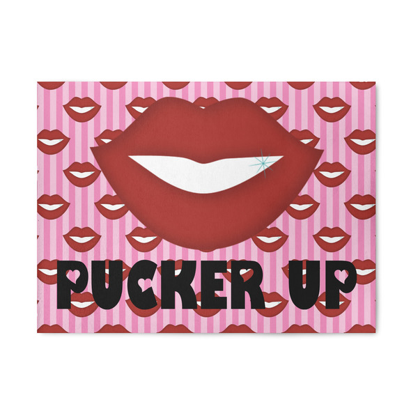 Custom Lips (Pucker Up) 5' x 7' Patio Rug