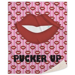 Lips (Pucker Up) Sherpa Throw Blanket