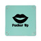 Lips (Pucker Up) 6" x 6" Teal Leatherette Snap Up Tray - APPROVAL