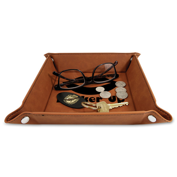 Lips (Pucker Up) 9" x 9" Leatherette Snap Up Tray - STYLED