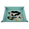 Lips (Pucker Up) 9" x 9" Teal Leatherette Snap Up Tray - STYLED
