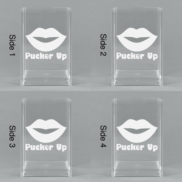 Lips (Pucker Up) Acrylic Pen Holder - All Sides