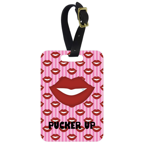 Custom Lips (Pucker Up) Metal Luggage Tag