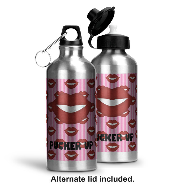Lips (Pucker Up) Aluminum Water Bottle - Alternate lid options