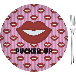 Lips (Pucker Up) 8" Glass Appetizer / Dessert Plates - Single or Set