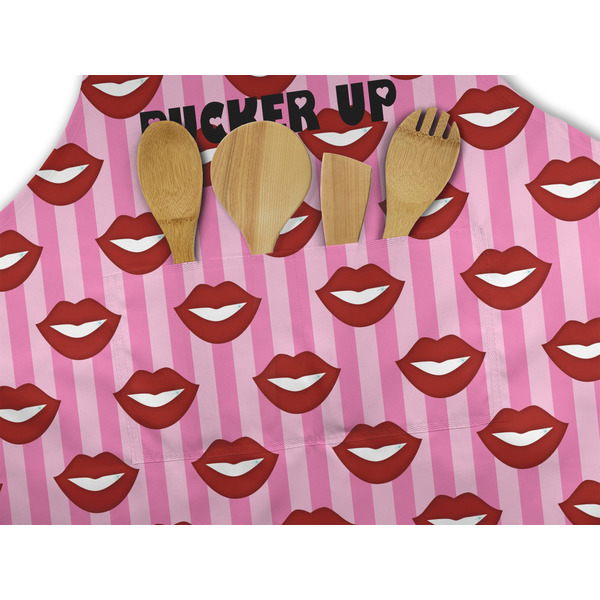 Lips (Pucker Up) Apron - Pocket Detail with Props