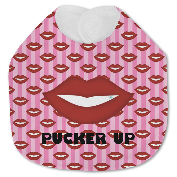 Custom Lips (Pucker Up) Jersey Knit Baby Bib
