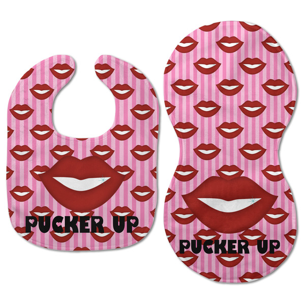 Lips (Pucker Up) Baby Bib & Burp Set - Approval (new bib & burp)