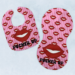 Lips (Pucker Up) Baby Bib & Burp Set