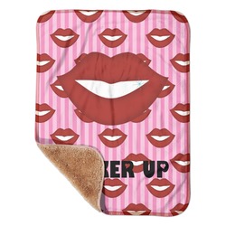 Lips (Pucker Up) Sherpa Baby Blanket - 30" x 40"