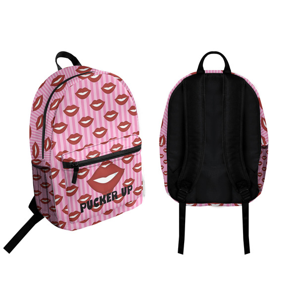 Lips (Pucker Up) Backpack front and back - Apvl