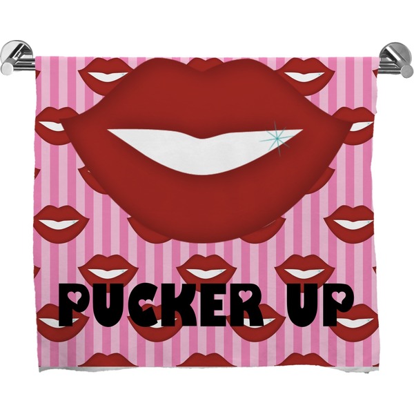 Custom Lips (Pucker Up) Bath Towel
