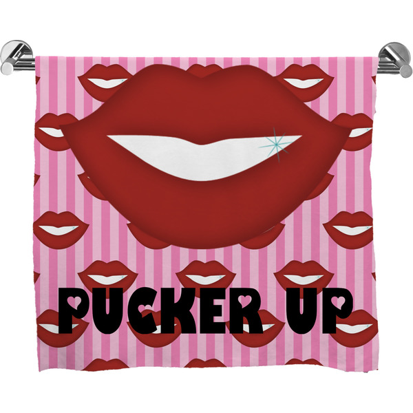 Custom Lips (Pucker Up) Bath Towel