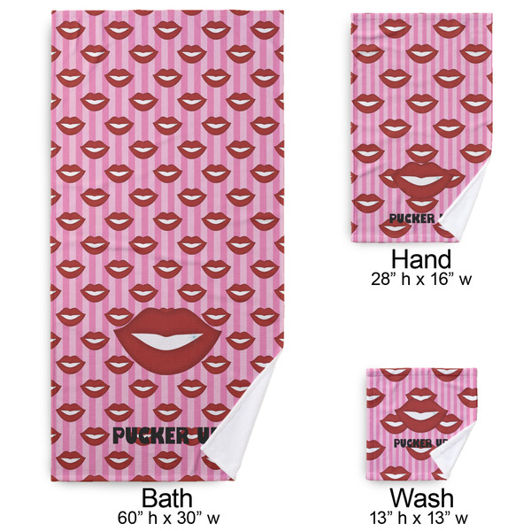 Lips (Pucker Up) Bath Towel Sets - 3-piece - Approval