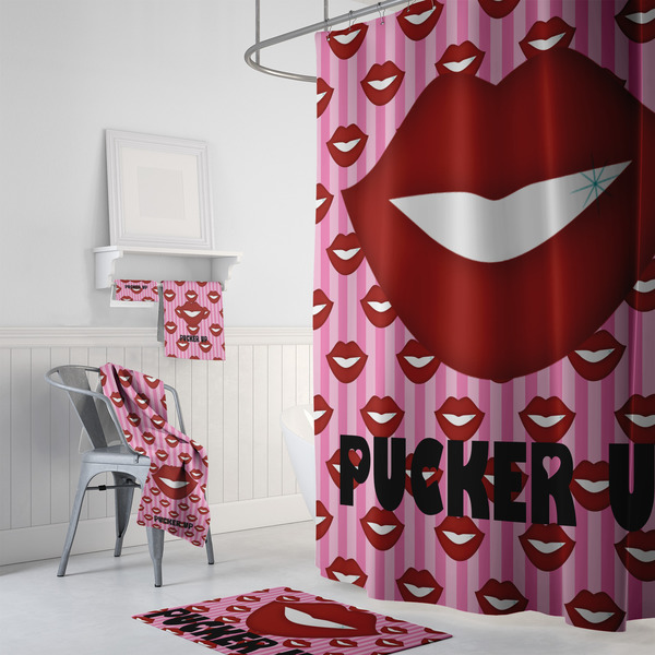 Lips (Pucker Up) Bath Towel Sets - 3-piece - In Context