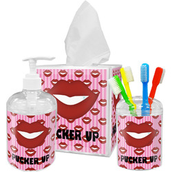 Lips (Pucker Up) Acrylic Bathroom Accessories Set
