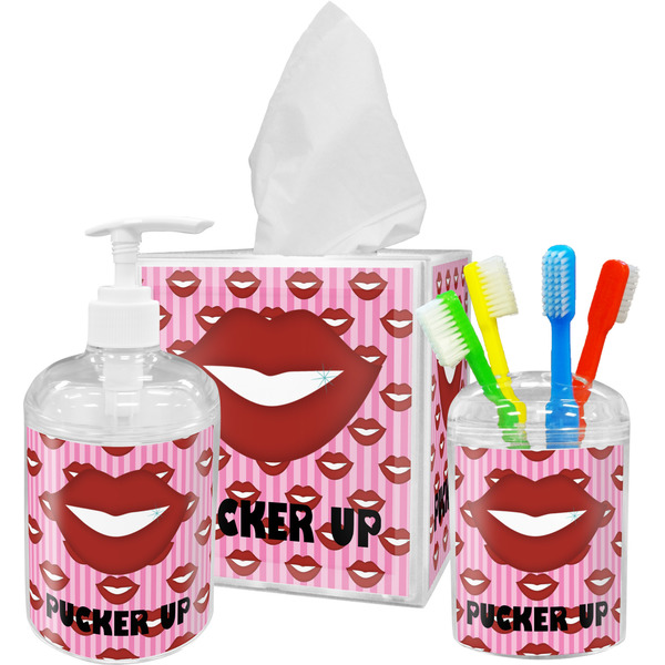 Custom Lips (Pucker Up) Acrylic Bathroom Accessories Set