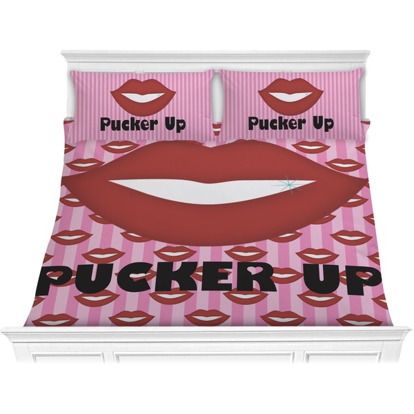 Custom Lips (Pucker Up) Comforter Set - King