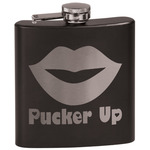 Lips (Pucker Up) Black Flask Set