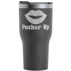 Lips (Pucker Up) RTIC Tumbler - Black - Engraved Front