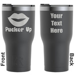 Lips (Pucker Up) RTIC Tumbler - Black - Engraved Front & Back