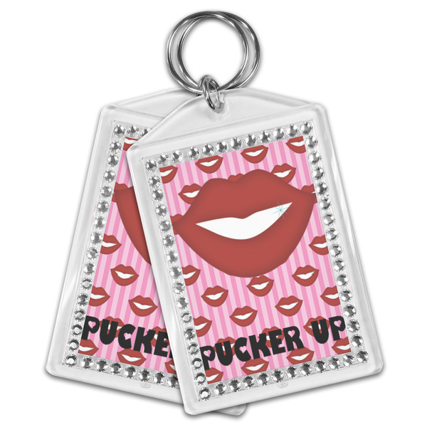 Lips (Pucker Up) Bling Keychain - MAIN