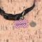 Lips (Pucker Up) Bone Shaped Dog ID Tag - Small - In Context