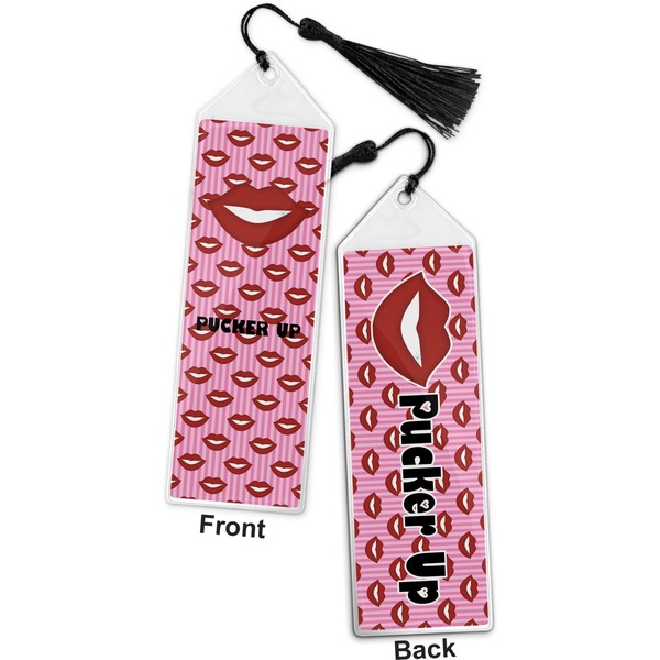 Lips (Pucker Up) Bookmark with tassel - Front and Back