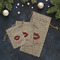 Lips (Pucker Up) Burlap Gift Bags - LIFESTYLE (Flat lay)