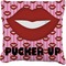 Lips (Pucker Up)  Burlap Pillow 18"